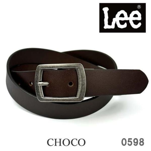 チョコ Lee LEE リー 0120598 30mm レザー ベルト ギャリソン メンズ レディー...