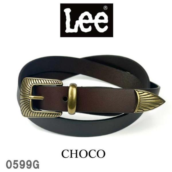 チョコ LEE リー 3点尾錠 ブンターレ ベルト 0599g 25mm レザー 本革 ウエスタン