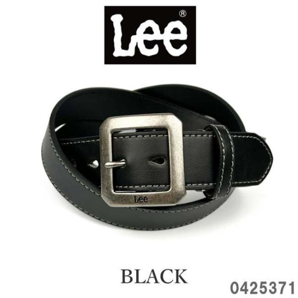 ブラック Lee リー PUレザー ギャリソン ベルト 幅4cm 合成皮革 0602