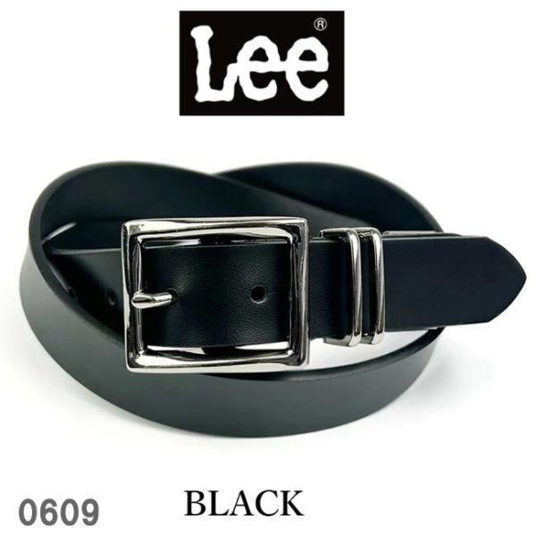 ブラック LEE リー ギャリソン ダブルループ ベルト 2.8cm 本革 0609