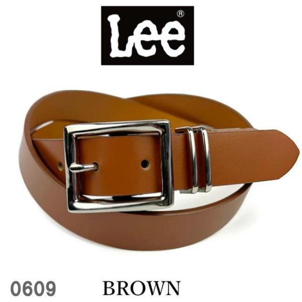 ブラウン LEE リー ギャリソン ダブルループ ベルト 2.8cm 本革 0609