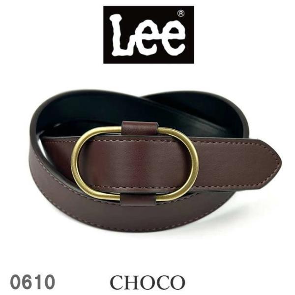 チョコ LEE リー PUレザー ピンレス 2.8cm 合成皮革 リングベルト 0610