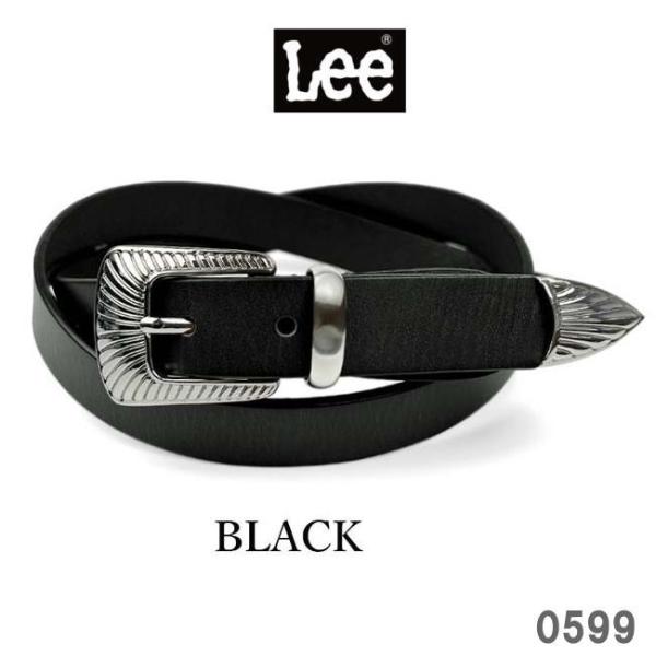 ブラック LEE リー 3点尾錠 ブンターレ ベルト 0599 25mm レザー 本革 ウエスタン