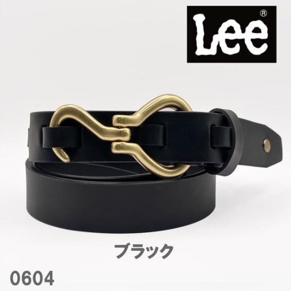 ブラック Lee リー 牛革 30mm フックバックル ベルト 0604 メンズ レディース