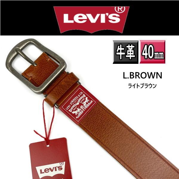6468 LEVI'S リーバイス 牛革 ベルト 40ミリ ライトブラウン 薄茶 本革 ワイド