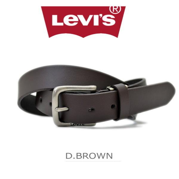 ベルト LEVI'S 本革 リーバイス 牛革 メンズベルト３cm幅 29mm 6602 ダークブラウ...