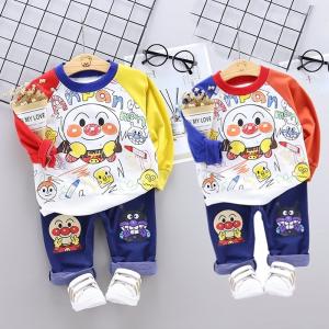 それいけ!アンパンマン 子供服 セットアップ 2点セット 長袖 パーカー+ズボン 長ズボン 上下セット ベビー服 トップス 女の子 男の子 キャラクタ 春秋物 可愛い