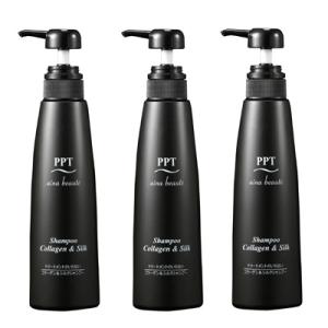 送料無料 3本セット トリートメント不要 アイナボーテPPTコラーゲン＆シルクシャンプー400ml ...