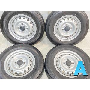 中古タイヤ サマータイヤ ホイールセット 4本セット 145/80R12 80/78 LT ダイハツ純正  12x4.0  100-4穴 ダンロップ エナセーブ VAN01｜aing