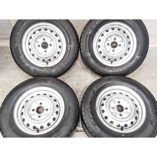中古タイヤ サマータイヤ ホイールセット 4本セット 165/80R13 90/88N LT 日産純...
