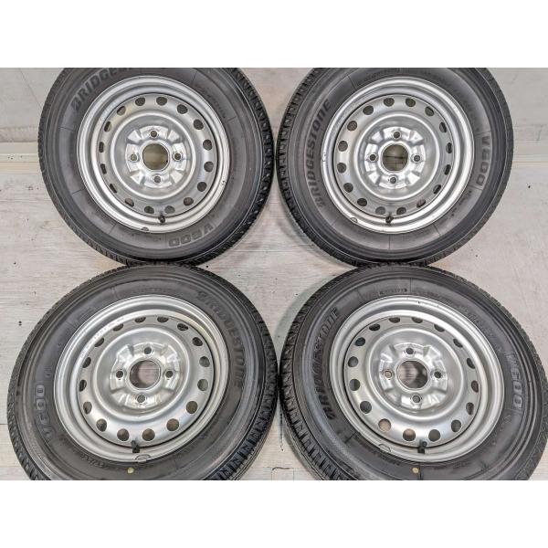 中古タイヤ サマータイヤ ホイールセット 4本セット 165/80R14 97/95N LT 日産純...