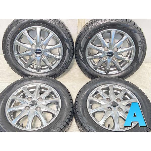 中古タイヤ スタッドレスタイヤ ホイールセット 4本セット 155/65R13  　 エクシーダー ...