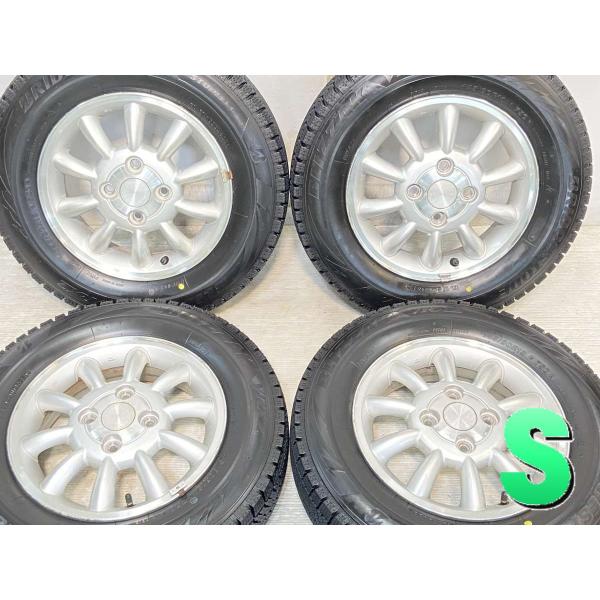 中古タイヤ スタッドレスタイヤ ホイールセット 4本セット 145/80R13  スズキ純正  13...