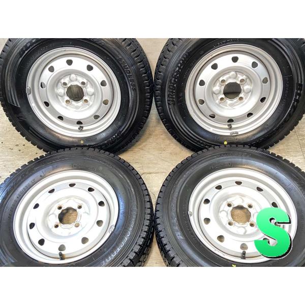 中古タイヤ スタッドレスタイヤ ホイールセット 4本セット 165/80R13 90/88LT 　 ...
