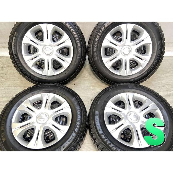 中古タイヤ スタッドレスタイヤ ホイールセット 4本セット 185/70R14  日産純正  14x...