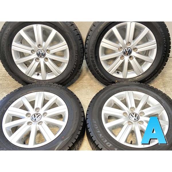 中古タイヤ スタッドレスタイヤ ホイールセット 4本セット 195/65R15 フォルクスワーゲン純...