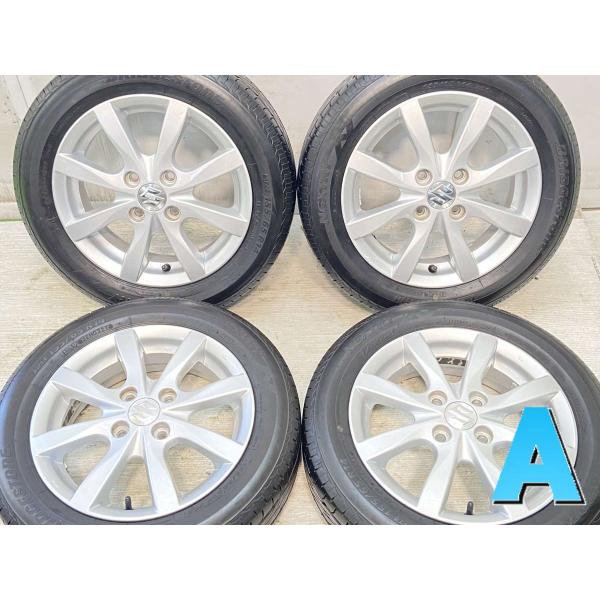 中古タイヤ サマータイヤ ホイールセット 4本セット 155/65R14 スズキ純正 14x4.5 ...