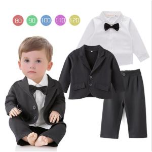 男の子スーツ ベビー服 キッズ服 3点セット フォマールスーツ ロンパース カバーオール 赤ちゃん  新生児 出産祝い お宮参り 七五三  記念日 入園式 入学式｜ainio