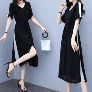 新品 ワンピース レディース 40代 きれいめ 夏 膝丈ワンピース 半袖 シフォン Vネック パーティードレス 韓国風 オシャレ ゆったり 通勤 大人 OL 上品 着痩せ｜ainio