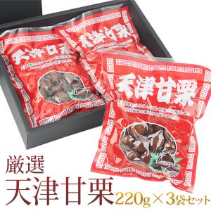 【厳選天津甘栗ギフト(220g×3袋)】【3月31日までの期間限定販売】【化粧箱入り】くり フルーツ くだもの 果物 内祝 お供え｜aino-kajitu