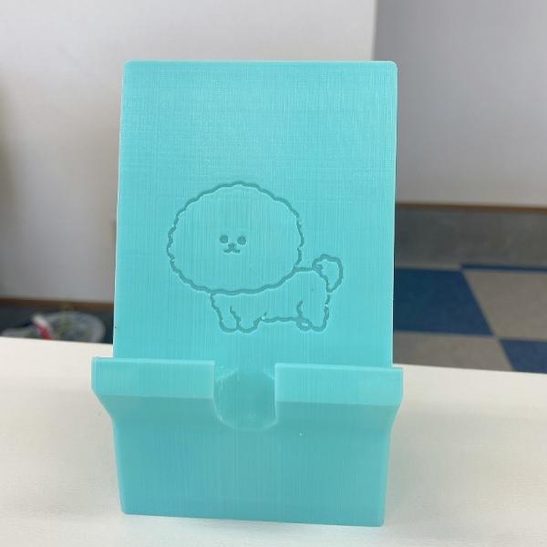 ビションフリーゼ　スマホスタンド　ミントグリーン