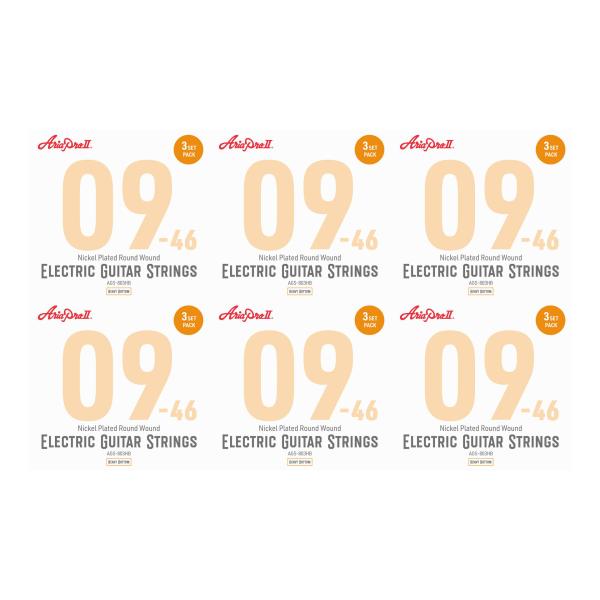 Aria AGS-803HB×6パック(計18セット) エレキ弦3セットパック×6 アリア