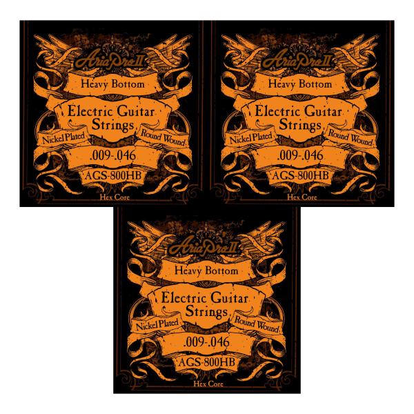 [弦×3セット]ARIA AGS-800HB×3セット エレキギター弦/ヘヴィ・ボトム/メール便発送...