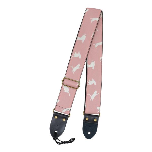 ARIA SPS-2400Cp PK(Pink) 猫柄 ギター ストラップ