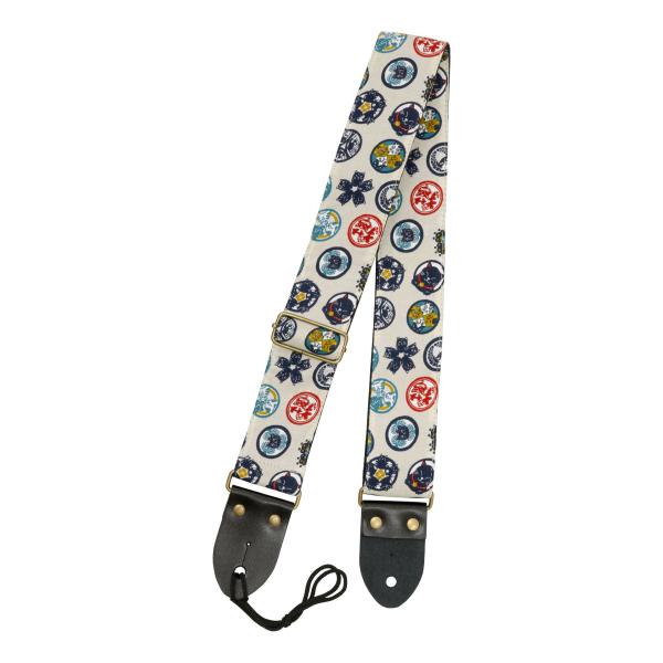 Aria SPS-2400Cq WH (White) 猫柄 ネコ柄 ギター ストラップ