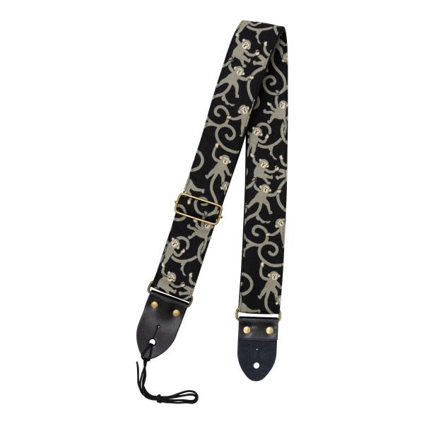 Aria SPS-2400MO BK (Black) サル 猿 モンキー柄 ギター ストラップ