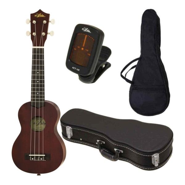 ARIA AU-1/ハードケース+チューナー付4点セット 新仕様 ソプラノウクレレ ギヤペグ CG-...