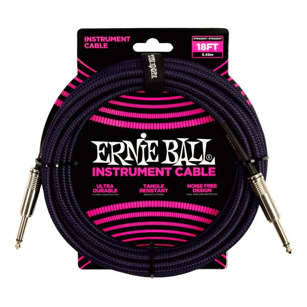 ERNIE BALL 6395 ギターケーブル ブレイデッド・ジャケット Purple Black ...
