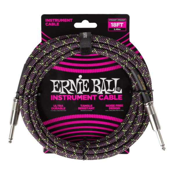 ERNIE BALL 6431 ギターケーブル ブレイデッド・ジャケット Purple Python...