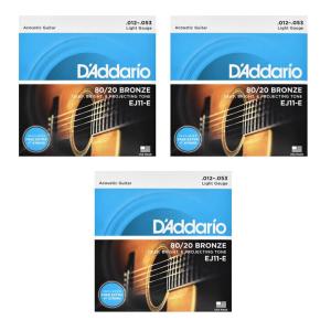 D’Addario EJ11-E × 3 1弦2本入 限定パック ダダリオ Light 80/20 ブロンズ/メール便発送・代金引換不可｜aion