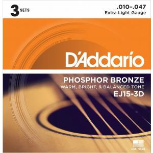 D'Addario EJ15-3D×6パック(計18セット) フォスファーブロンズ Extra Light ダダリオ｜aion