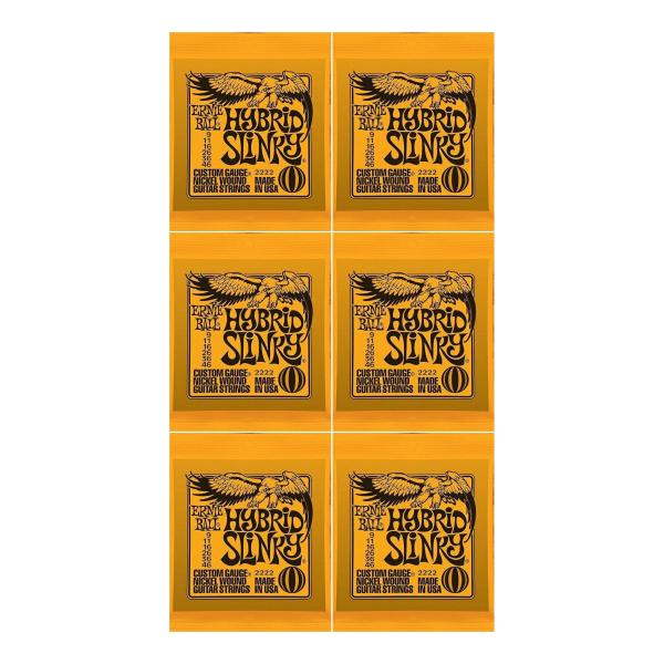 [エレキギター弦×6セット]ERNIE BALL 2222×6セット HYBRID SLINKY[0...