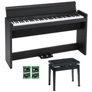 KORG LP-380BK/ヘッドホン付属(日本製高低自在イス/P-50+鍵盤みがっき×2袋付) スリムデザイン高品位サウンド/送料無料・代金引換不可