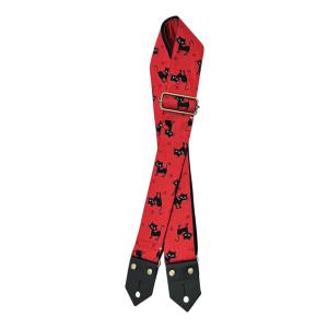 SpiceNote ES-PP50BC/RED BLACK CAT 黒猫柄 ギターストラップ/メール...