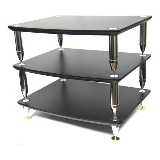 Sound Magic EXS3Cr ブラック棚板/クローム支柱 EX SERIES オーディオラッ...