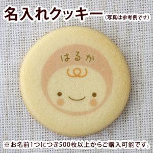 名入れ クッキー 女の子 ピンク 出産内祝い 特注 ノベルティー 文字入れ対応 送料無料 直径43mm