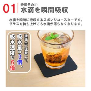メーカー公式 アイオン 超吸水コースター ブラ...の詳細画像1