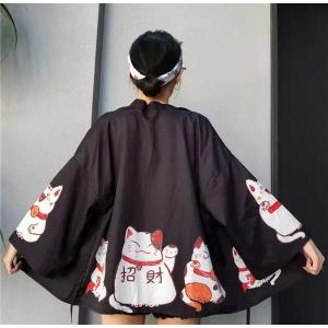 招き猫  法被  ハッピ  はっぴ  半纏  和柄 祭り  カーディガン
