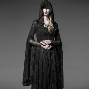 ハロウィン コスプレ パーティー 即納 黒ローブ 魔女 フード付き