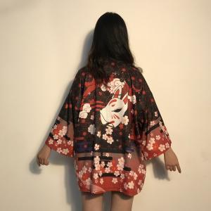 桜 狐 お面 法被 きつね 夏祭り 夏恋 寺 神社 羽織り