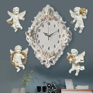 三体の天使 ブラケット時計 エンジェル ANGEL 壁掛け時計 CLOCK クロック 女神 掛け時計 ホワイト 姫 クオーツ 輸入雑貨 イタリア おしゃれ 雑貨 在庫限り