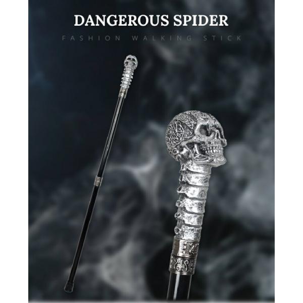 魔王 ドクロ スカル 悪魔 デビル 骨 頭蓋骨 杖 つえ ステッキ おしゃれ 高級 銀 男性 女性 ...