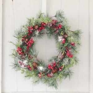 クリスマスリース 50cm×50cm 赤い実 ...の詳細画像2