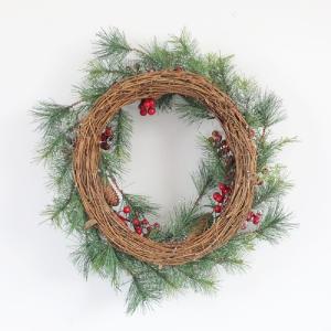 クリスマスリース 50cm×50cm 赤い実 ...の詳細画像3