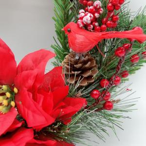 クリスマスリース 35cm×35cm 赤リボン...の詳細画像4