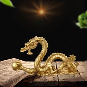 風水 特大 威嚇 龍 置物 五本爪 ゴールド ドラゴン 真鍮 ブロンズ